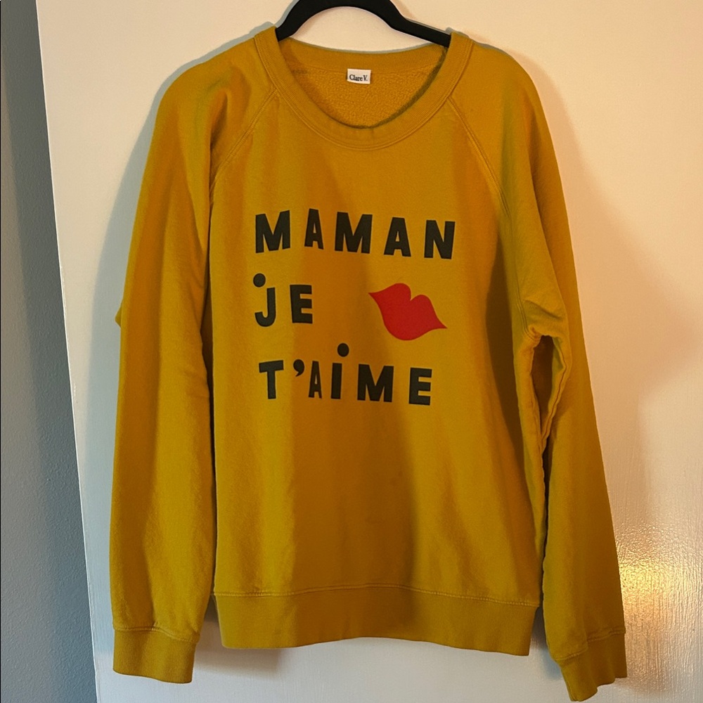 Maman Je T'aime Mustard Crewneck Sweatshirt